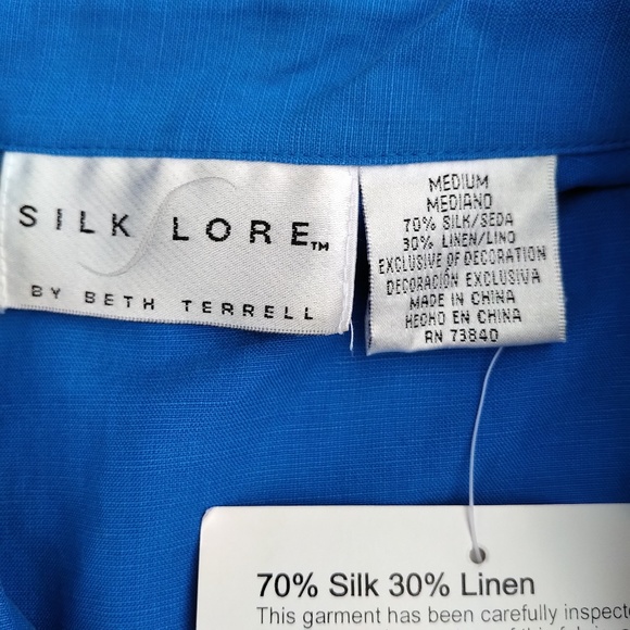 Beautiful Silk Linen Blend Blouse by Silk Lore NWT - Picture 5 of 5